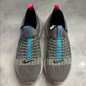 Nike Gray and Blue Knit Slip-On Shoes
